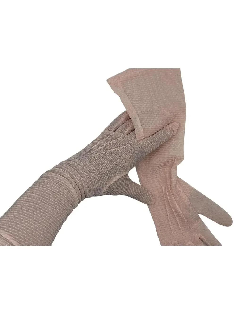 Vintage 60s Pink Nylon Gloves: Over-the-Wrist Formal Gloves